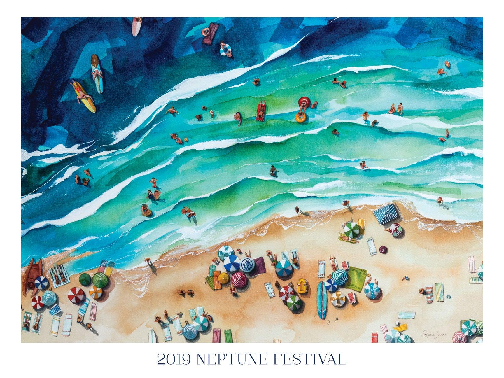 One Way to Keep Your Beach Mood All Year Round: The Neptune Festival Poster - Stephie Jones Art