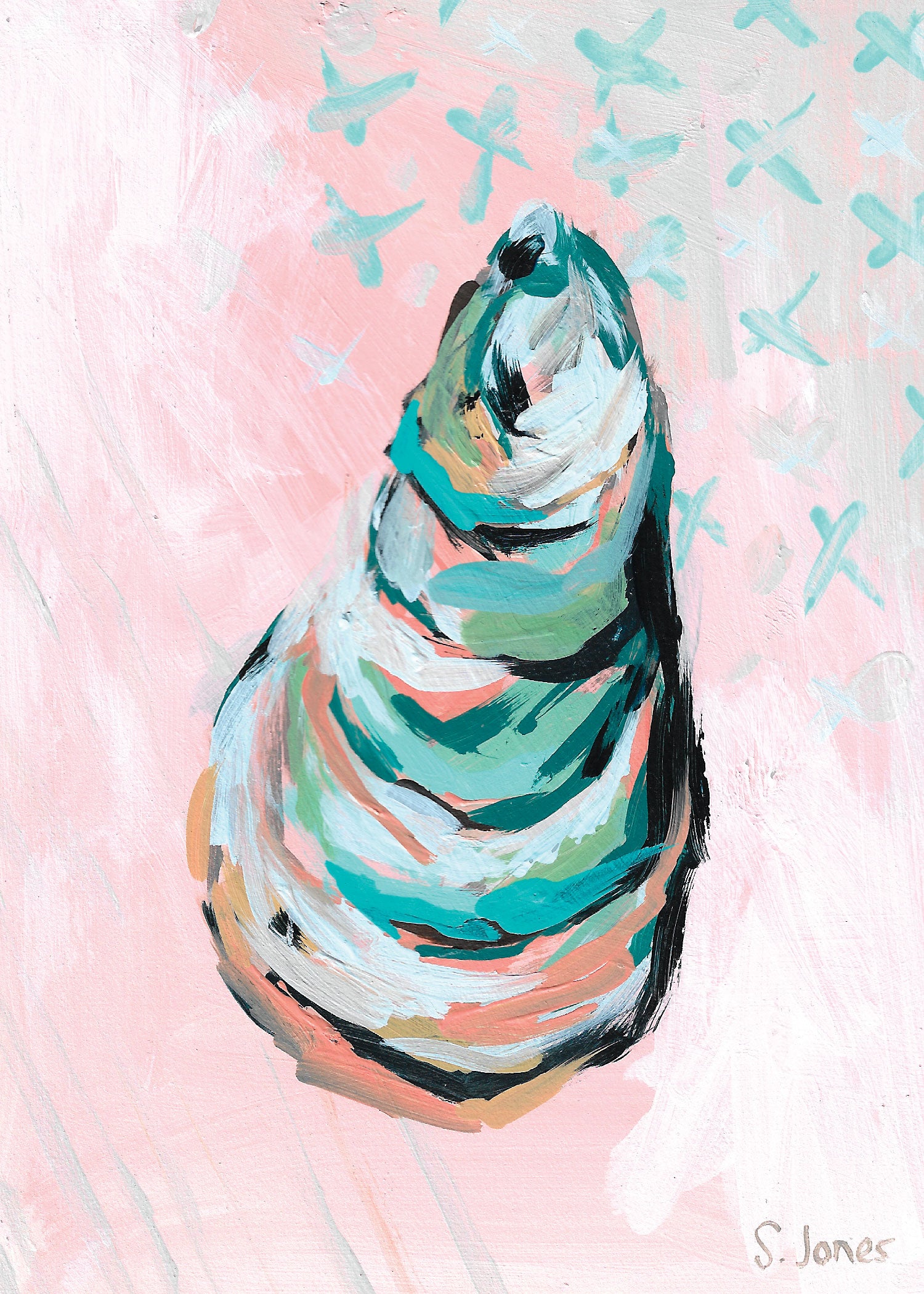 Let Go The Stone, Original Painting painting by Virginia Beach Artist Stephie Jones