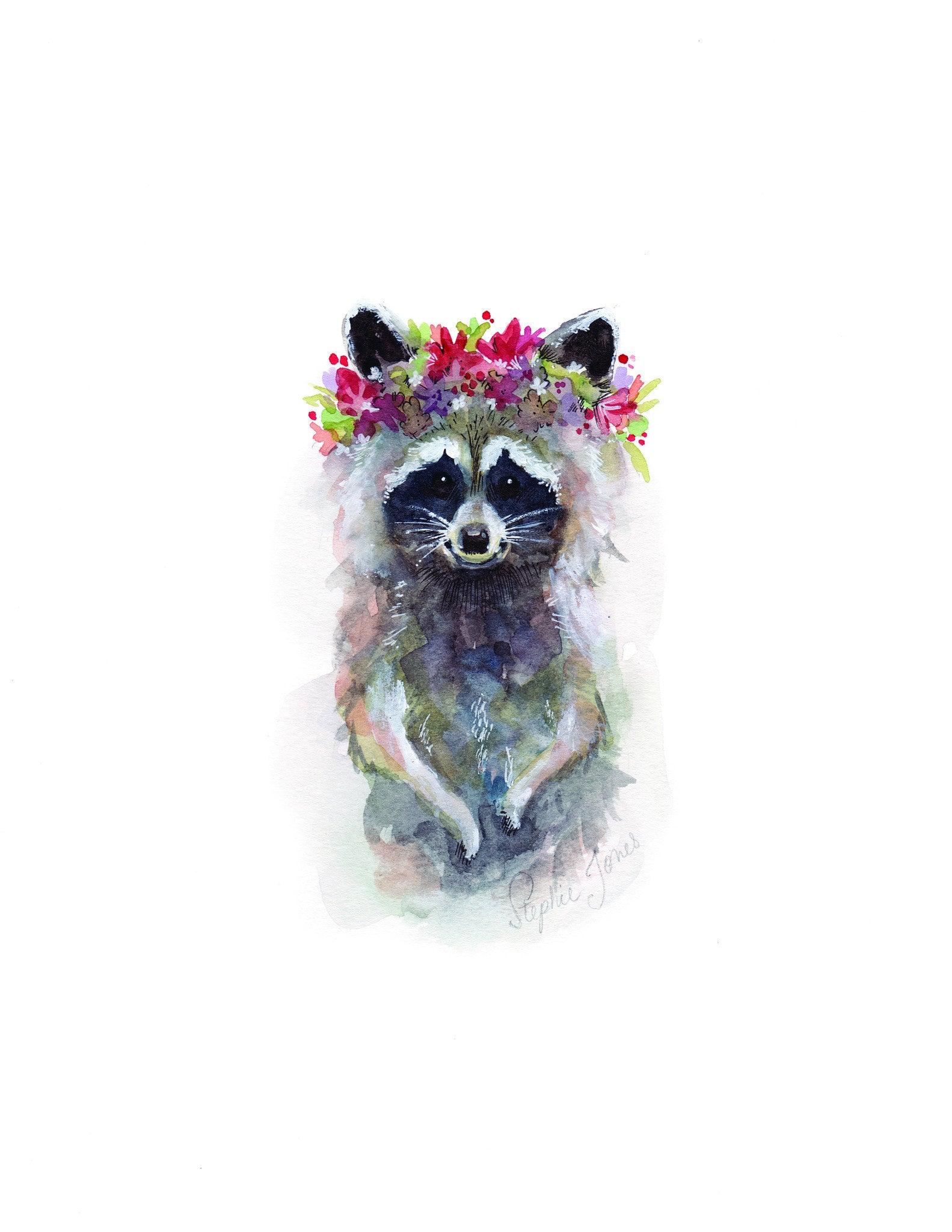 Rocky Raccoon, Original Painting painting by Virginia Beach Artist Stephie Jones