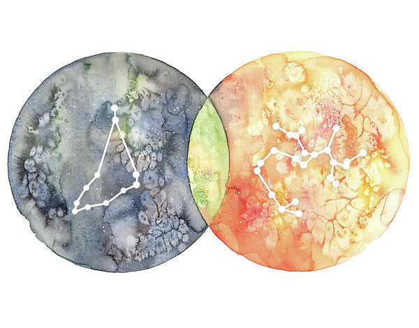 Capricorn Sagittarius - Art Print painting by Virginia Beach Artist Stephie Jones