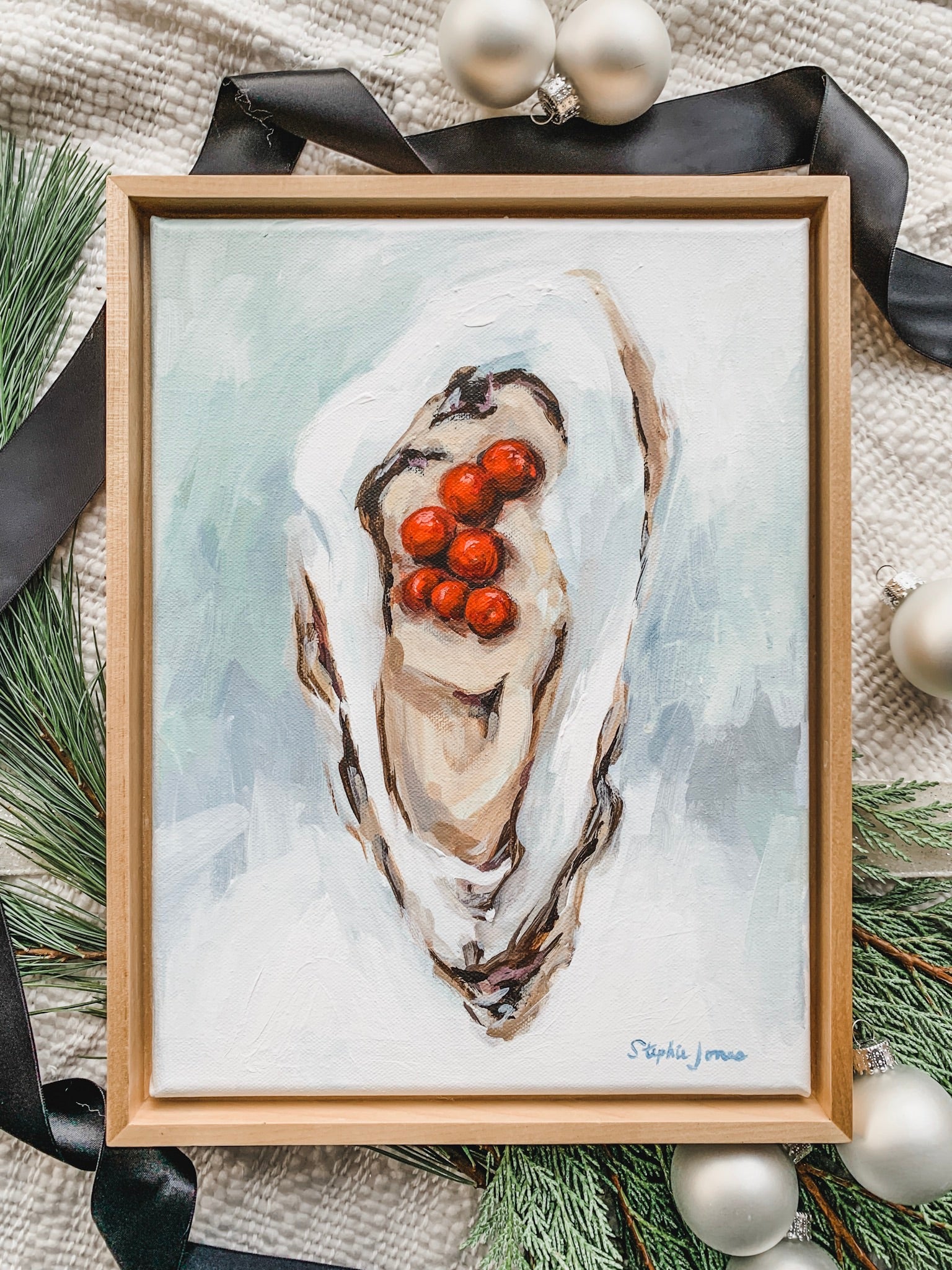 Snow Day, Original Painting painting by Virginia Beach Artist Stephie Jones