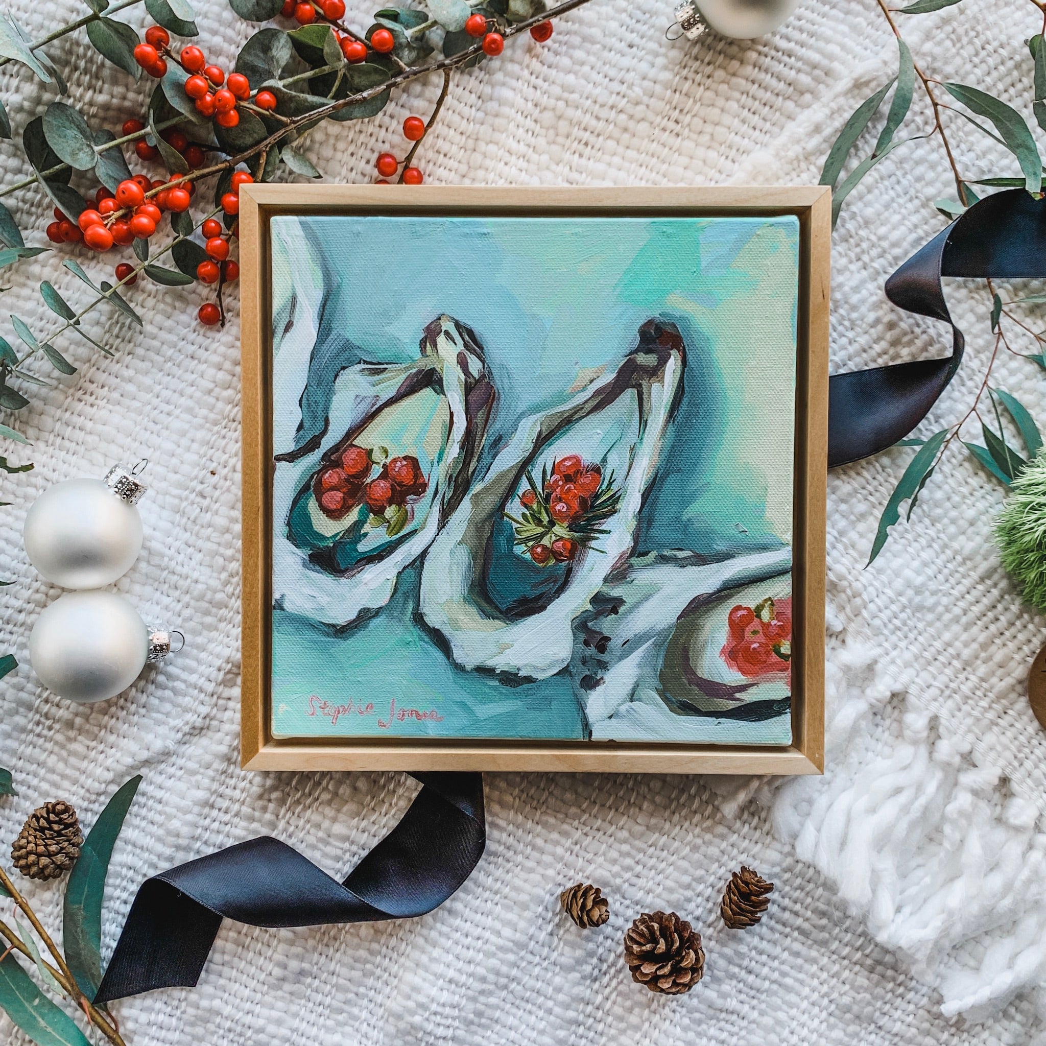 The Cold Sky Shone, Original Painting painting by Virginia Beach Artist Stephie Jones
