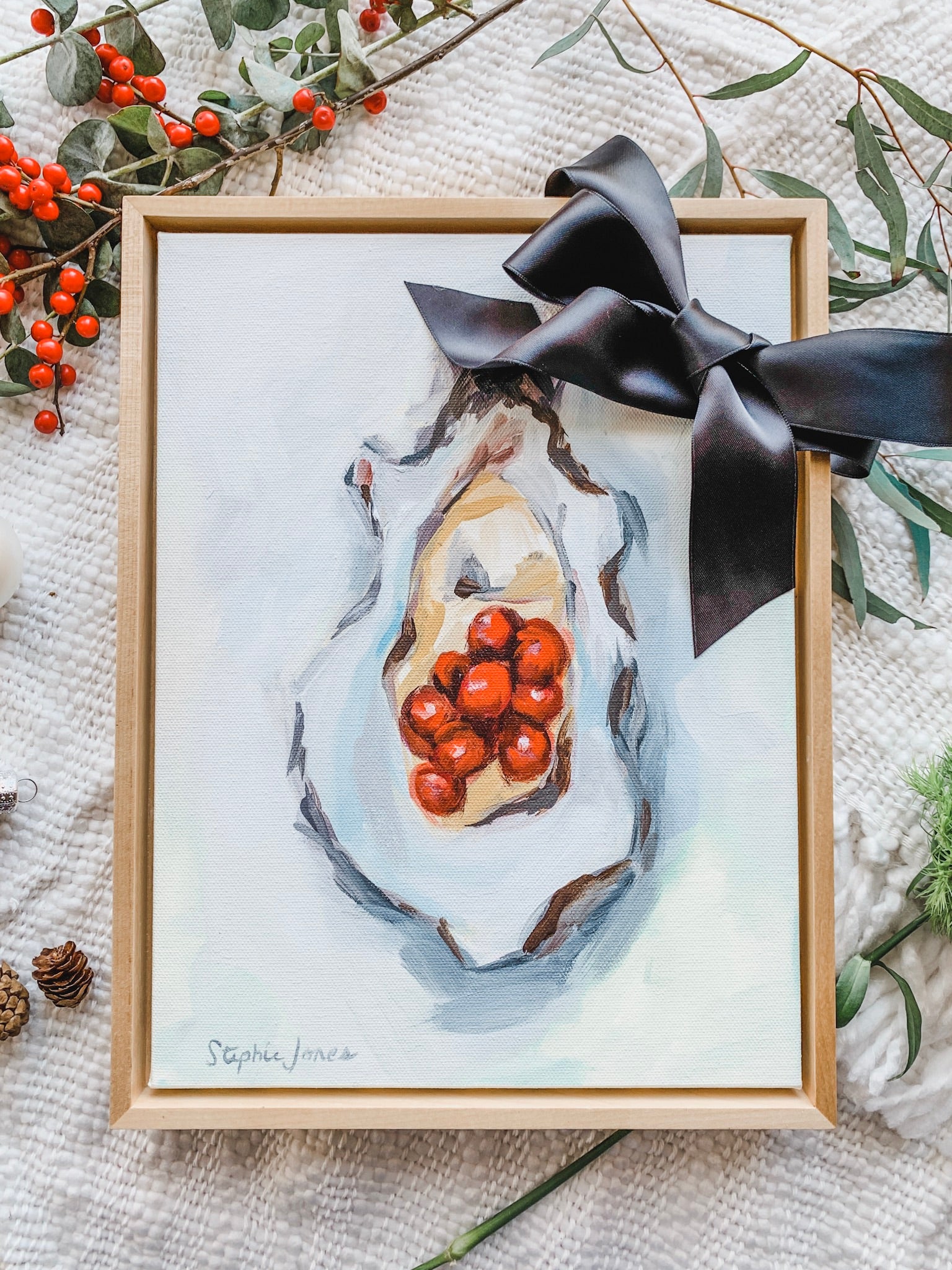 First Snowfall, Original Painting painting by Virginia Beach Artist Stephie Jones