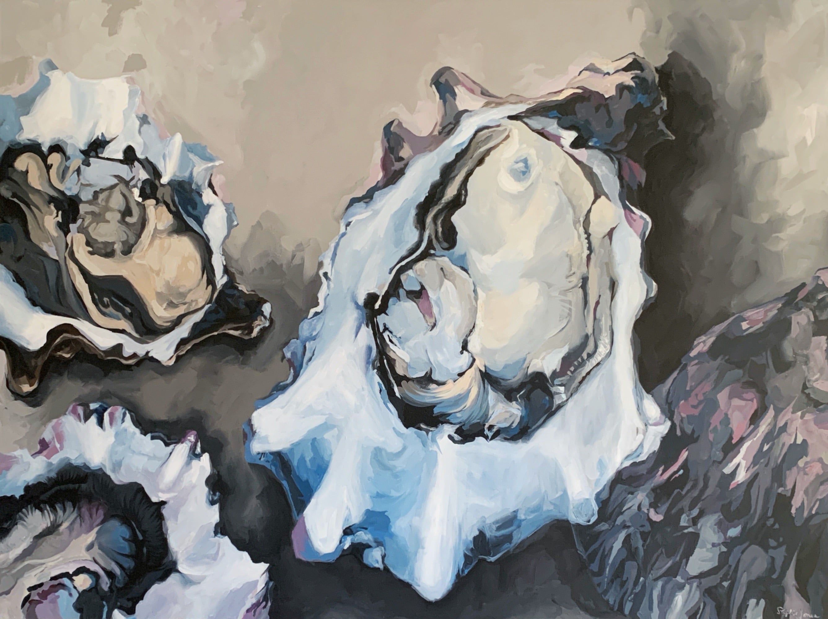 When The Old Women Came, Original Painting painting by Virginia Beach Artist Stephie Jones