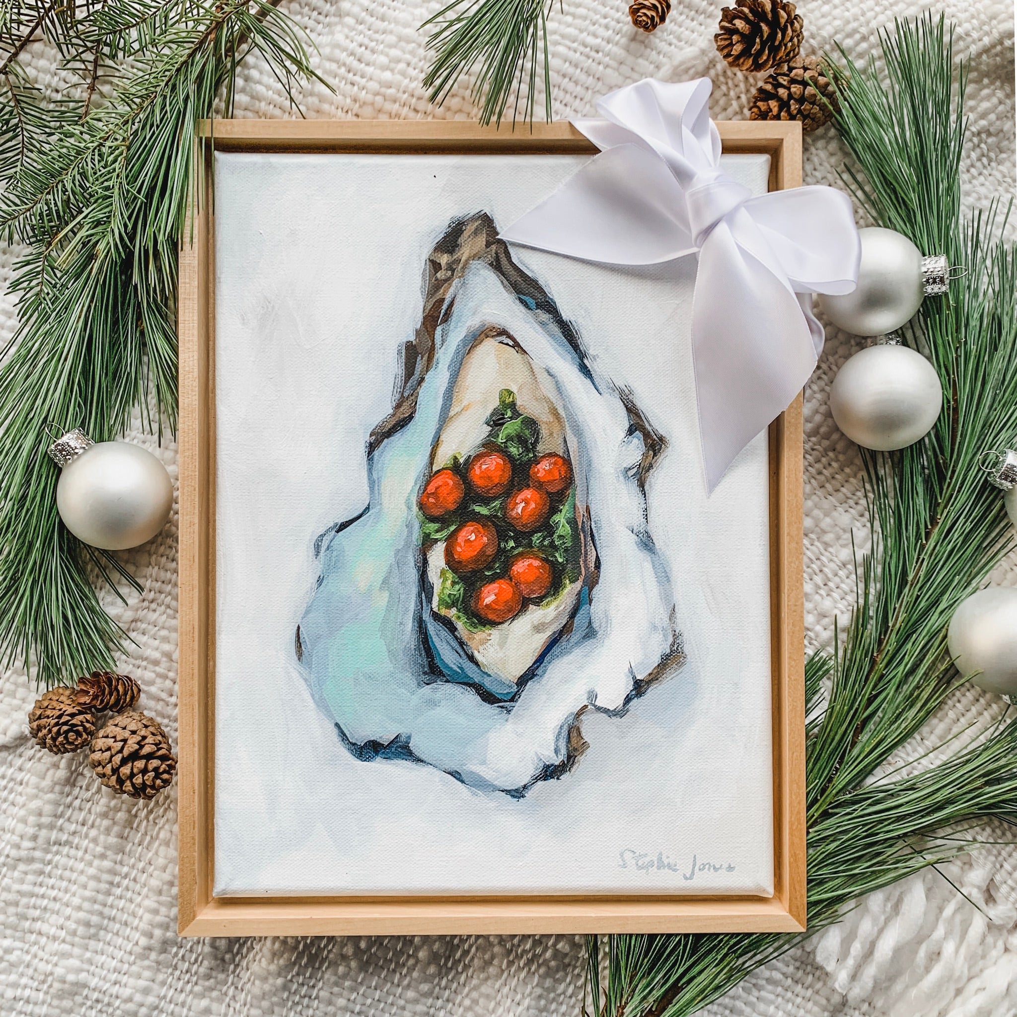 Field of Snow, Original Painting painting by Virginia Beach Artist Stephie Jones