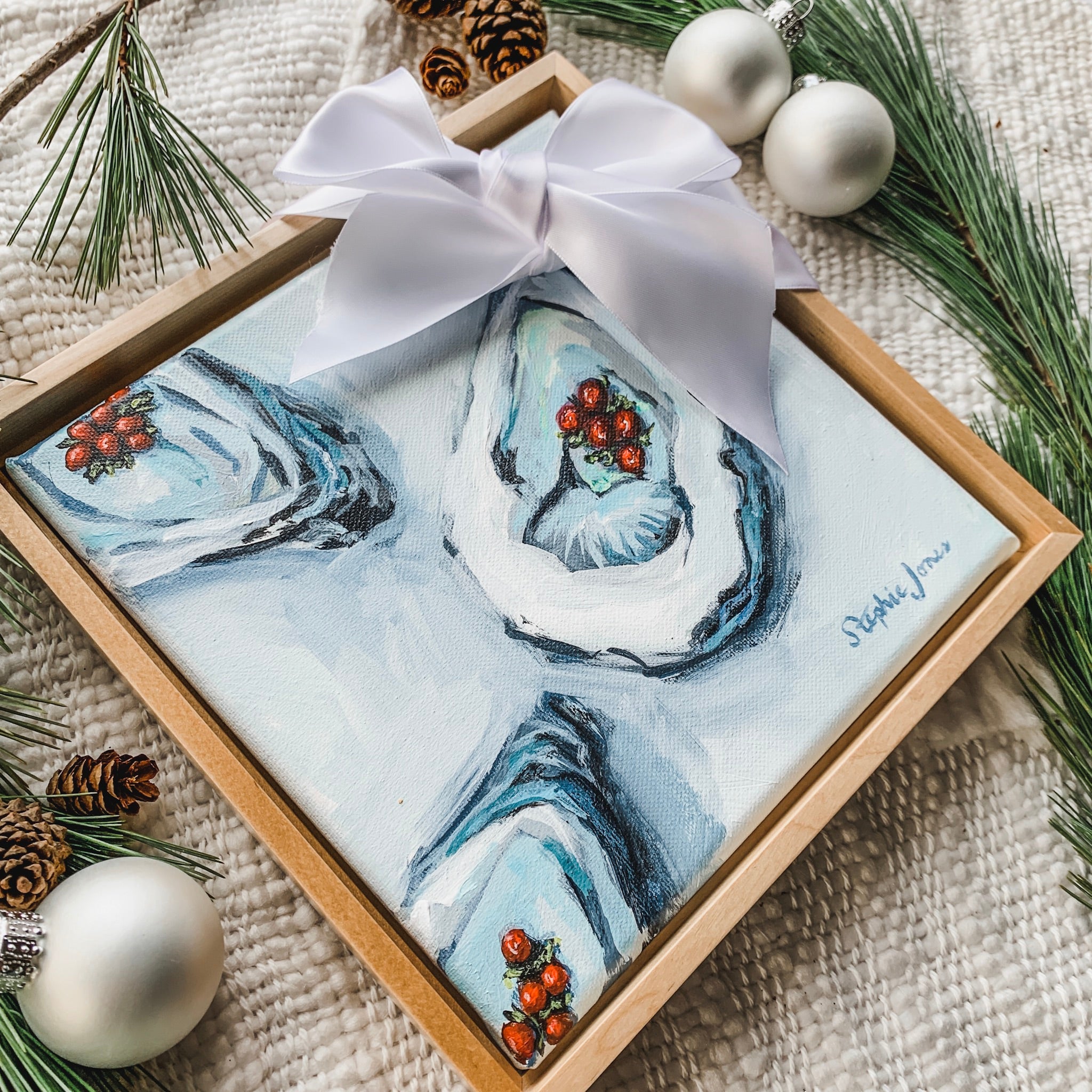 Lips Touching Lips, Original Painting painting by Virginia Beach Artist Stephie Jones