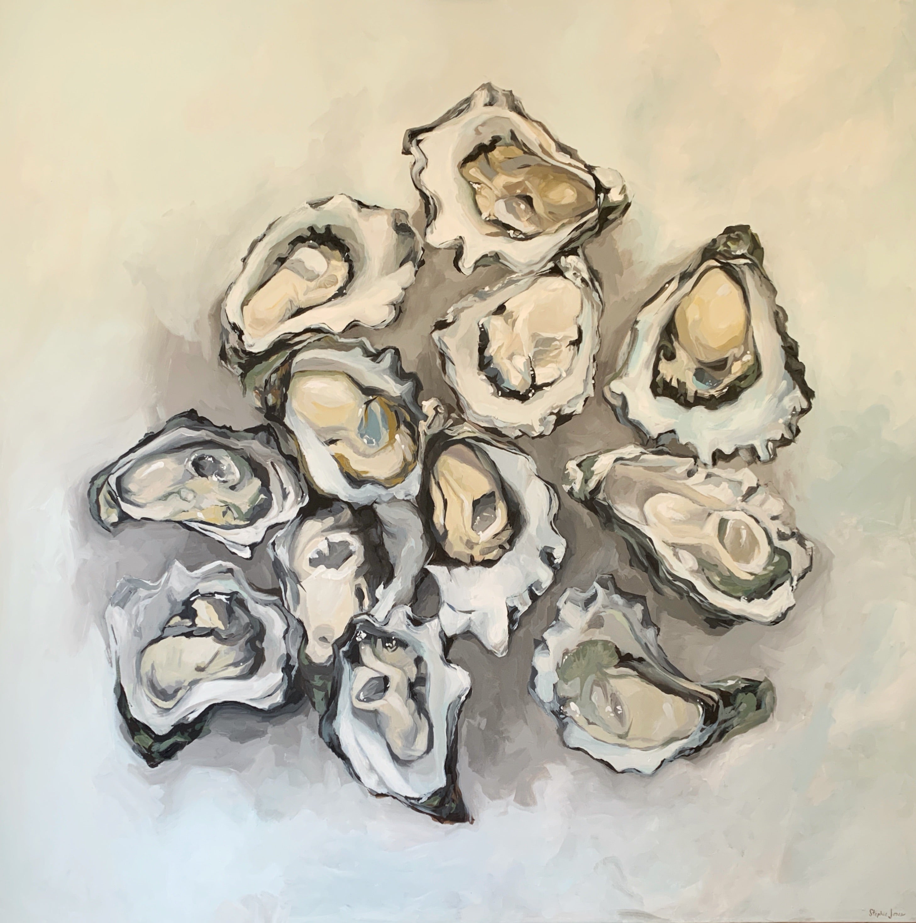 A Chuckle of Rocks, Original Painting painting by Virginia Beach Artist Stephie Jones