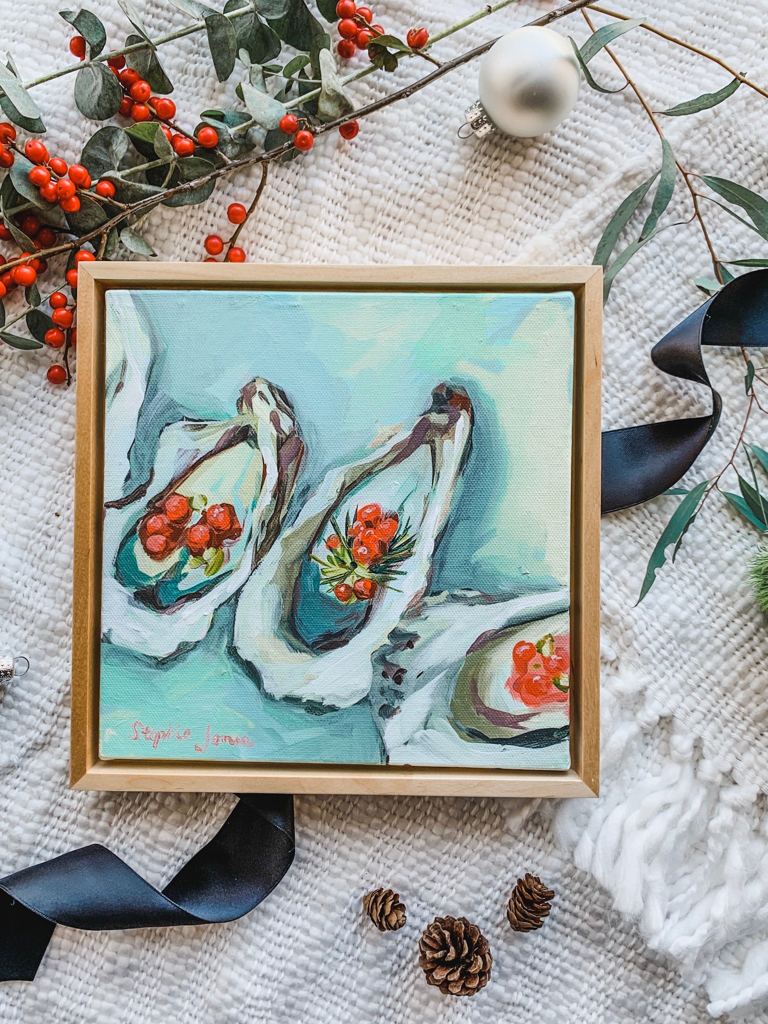 The Cold Sky Shone, Original Painting painting by Virginia Beach Artist Stephie Jones
