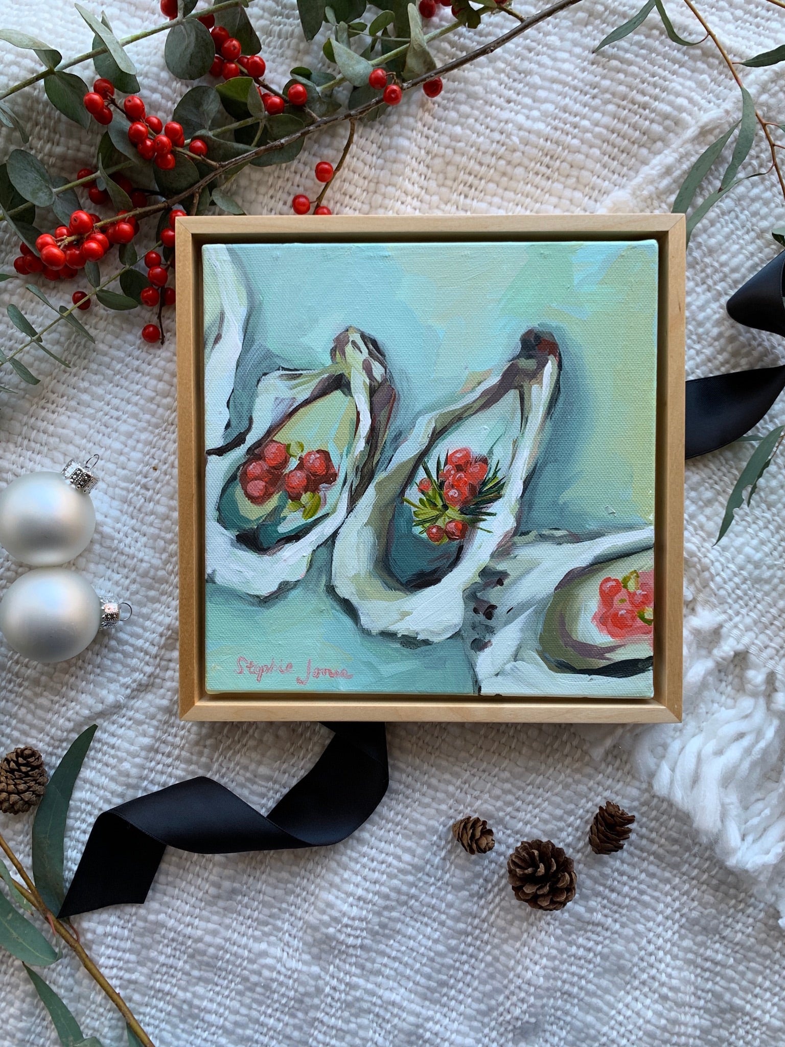 The Cold Sky Shone, Original Painting painting by Virginia Beach Artist Stephie Jones
