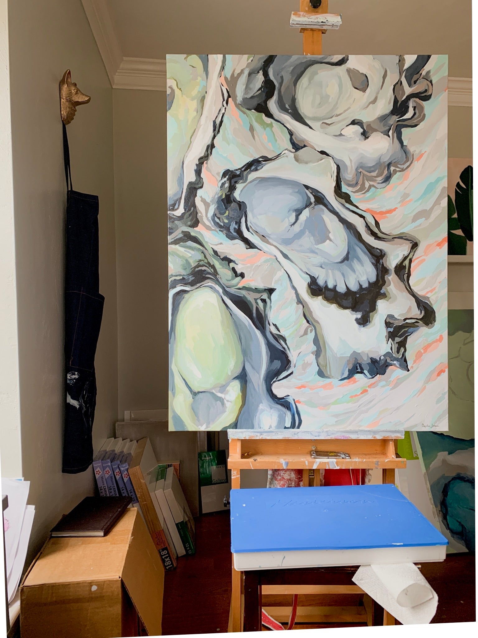 Pretty Girls on Beaches, Original Painting painting by Virginia Beach Artist Stephie Jones