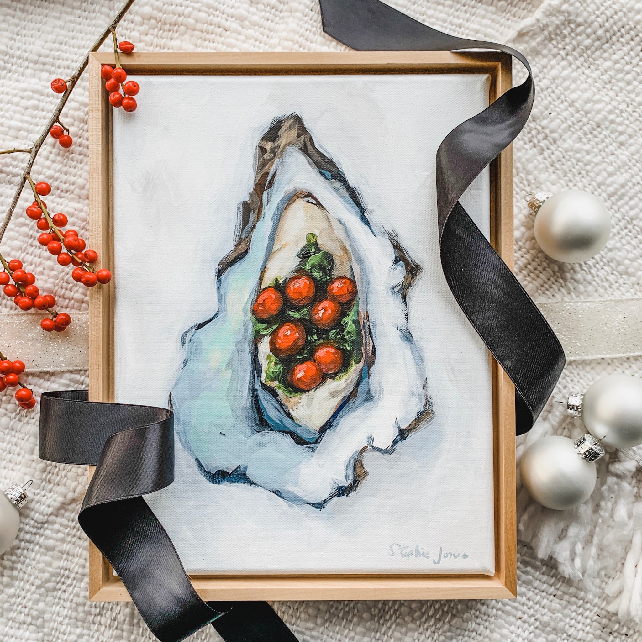 Field of Snow, Original Painting painting by Virginia Beach Artist Stephie Jones