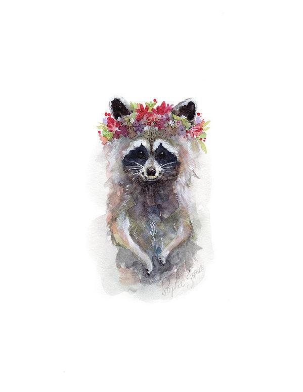 Rocky Raccoon, Print painting by Virginia Beach Artist Stephie Jones