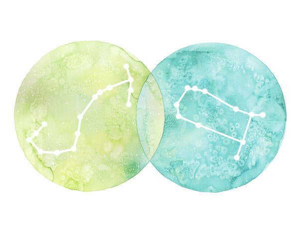Art Print - Scorpio And Gemini painting by Virginia Beach Artist Stephie Jones