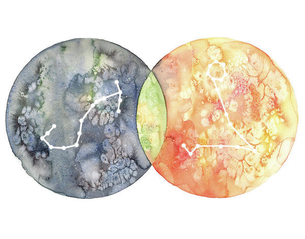 Scorpio And Pisces - Art Print painting by Virginia Beach Artist Stephie Jones