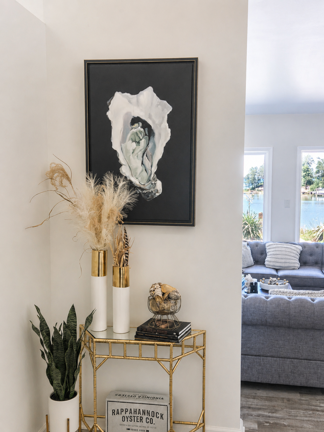 Collector showcase: oyster portraits in a Virginia river home