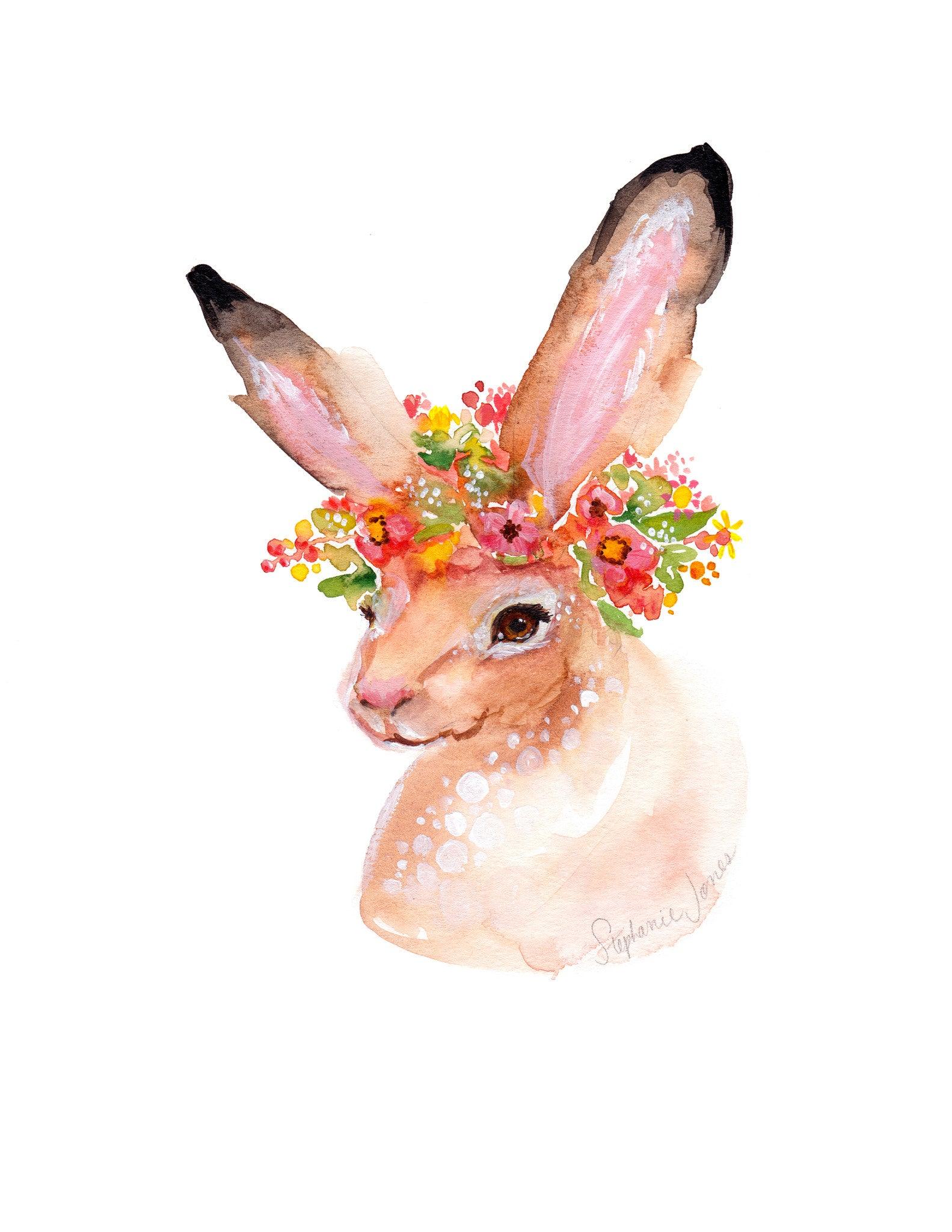 Summer Hare, Original Painting painting by Virginia Beach Artist Stephie Jones
