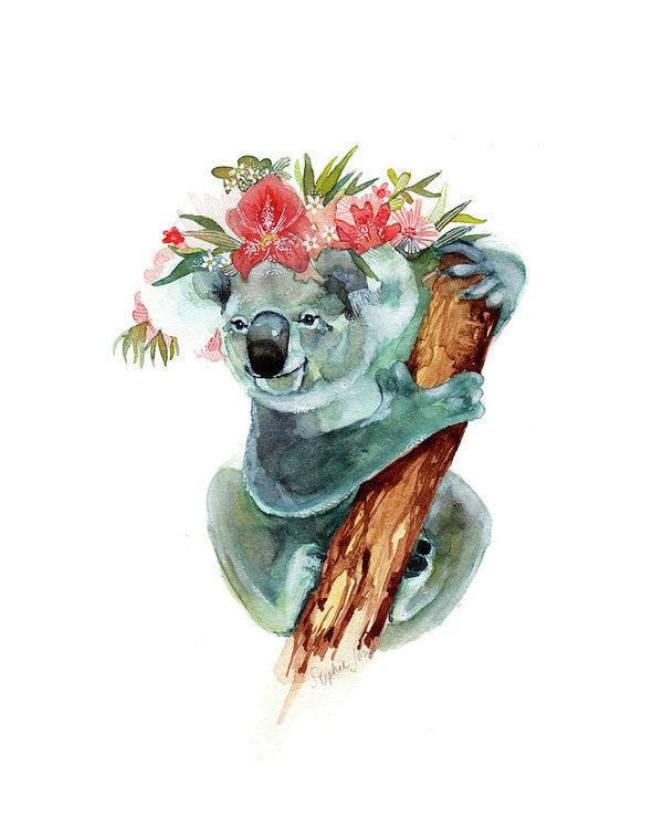 Coco The Koala, Print painting by Virginia Beach Artist Stephie Jones