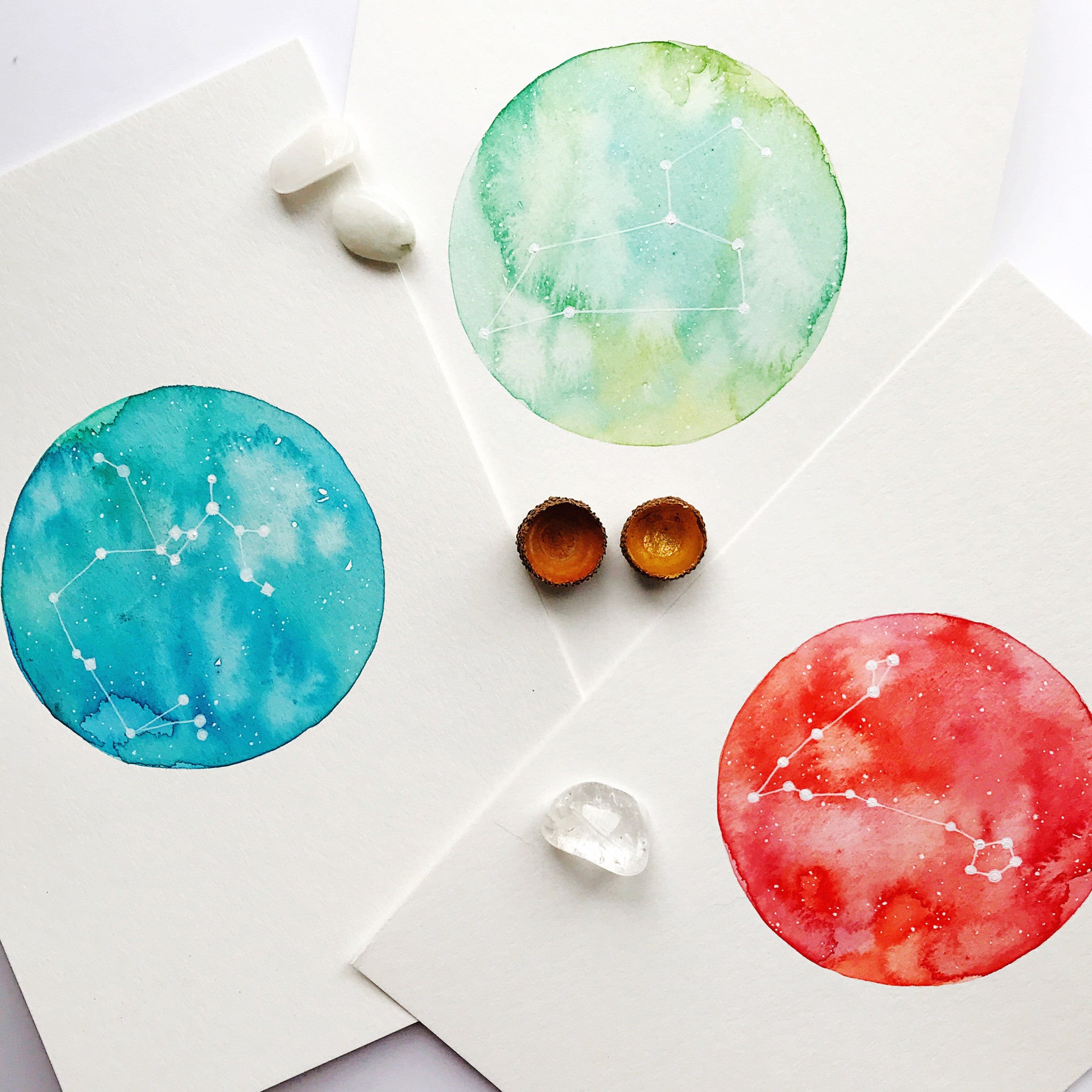 Custom Constellation Petite {set of 3} painting by Virginia Beach Artist Stephie Jones